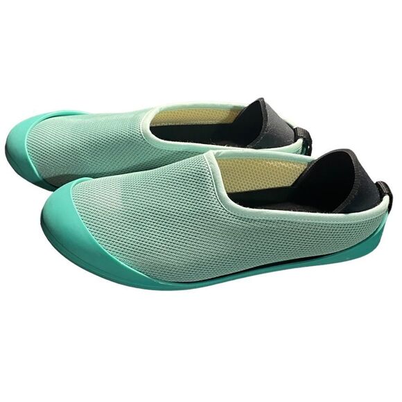 Mahabis Summer Sz US 7.5 Turquoise Removable Insole Slip On Flats Mesh Shoes - Picture 2 of 9